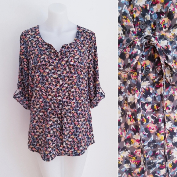 GAP Abstract Floral Top, Multicolour, Small - Picture 1 of 3